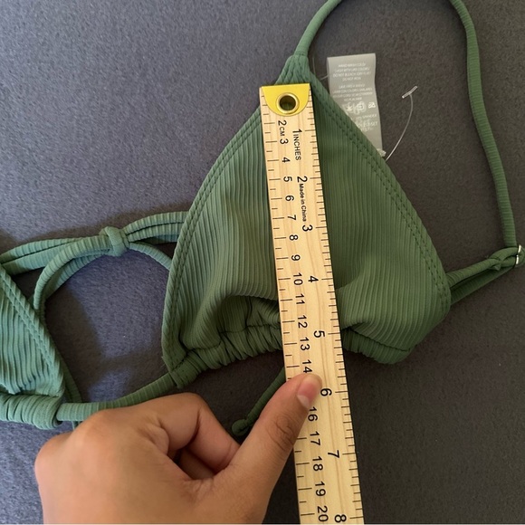 Double Zero Green String Bikini Top Swimsuit - Picture 3 of 4